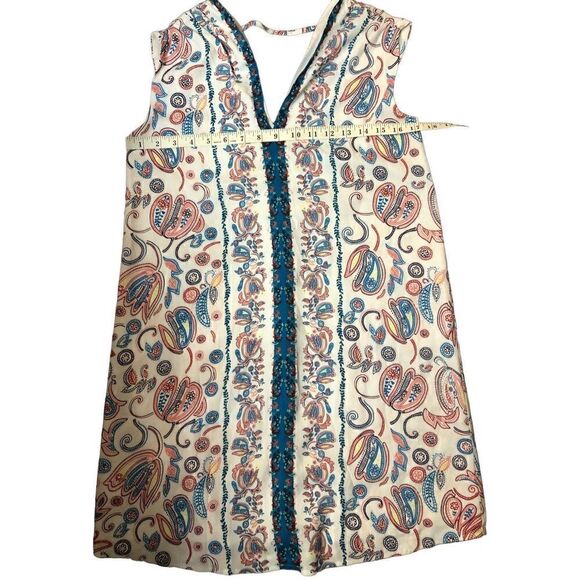 Loft paisley deep vee neck shift dress fully lined - Picture 10 of 12